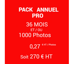 PACK ANNUEL 36 Mois - 1000 Photos - 0.27 |euros|HT/photo